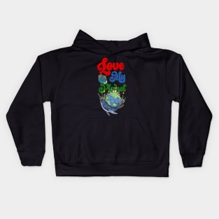 happy funny  earth day 2024 gift april 22 Cute Teacher  Lover Rainbow Kids Hoodie